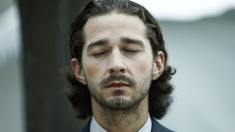 Shia LaBeouf eyes closed