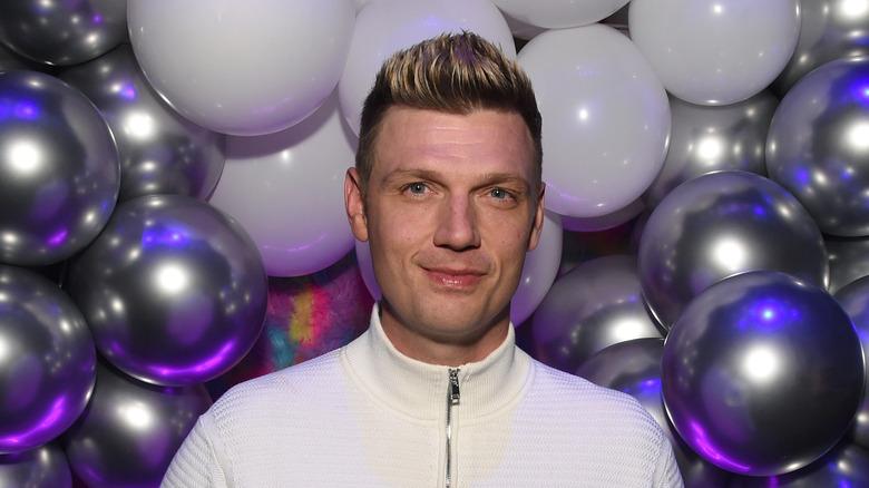 Nick Carter with balloons