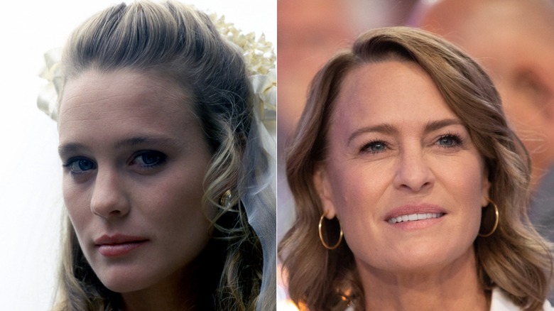 Split image of Robin Wright, posing