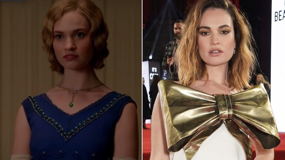 Lily James, split image