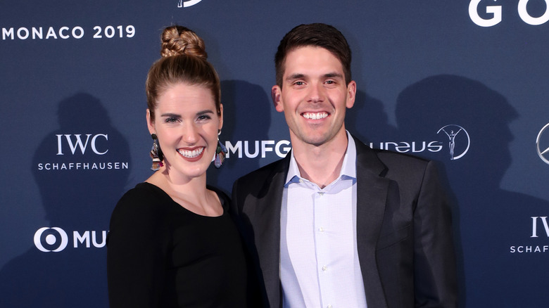 Missy Franklin smiling with Hayes Johnson