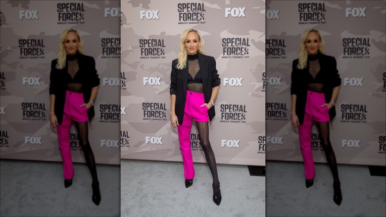 Nastia Liukin on the Special Forces step and repeat