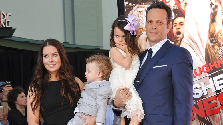 Vince Vaughn and wife Kayla Vaughn with children Vernon and Locklyn at the TCL Chinese Theatre in Hollywood, March 4, 2015