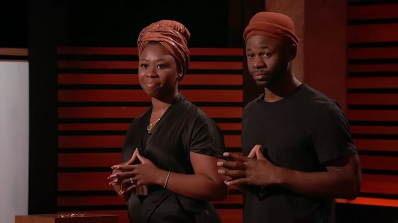 Monique Little and David Dundas presenting in Shark Tank