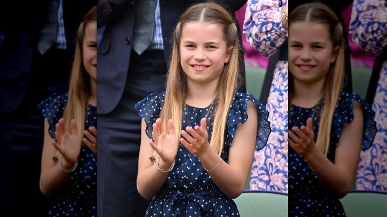 Princess Charlotte applauding at Wimbledon