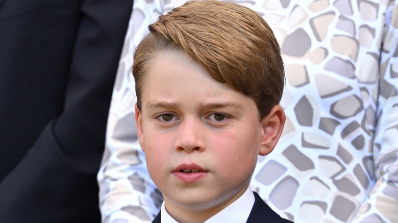 Prince George looking serious