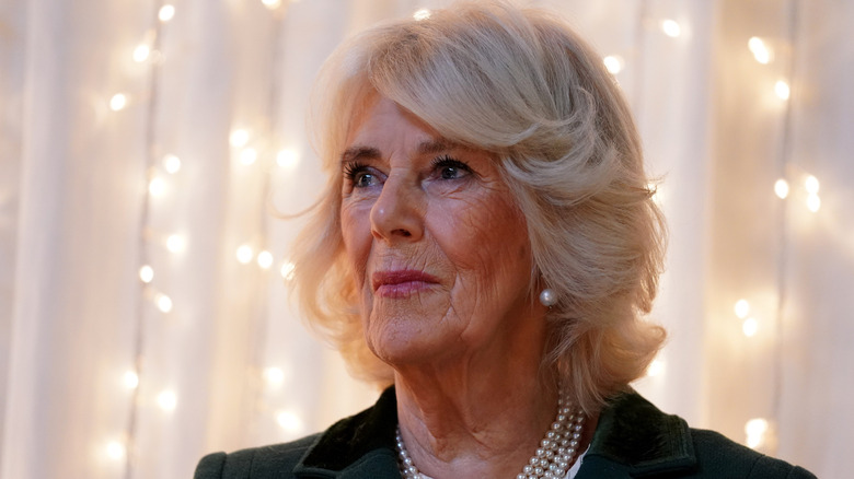 Queen Camilla looking thoughtful