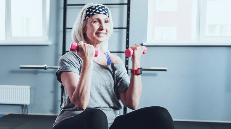 exercising older woman