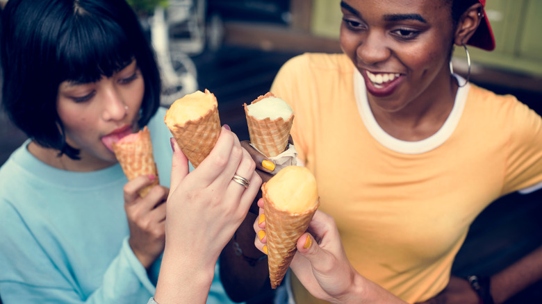 Women eating ice cream