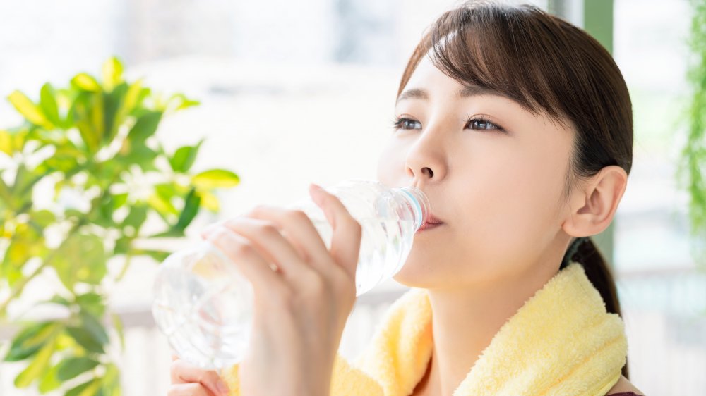 Woman drinking water