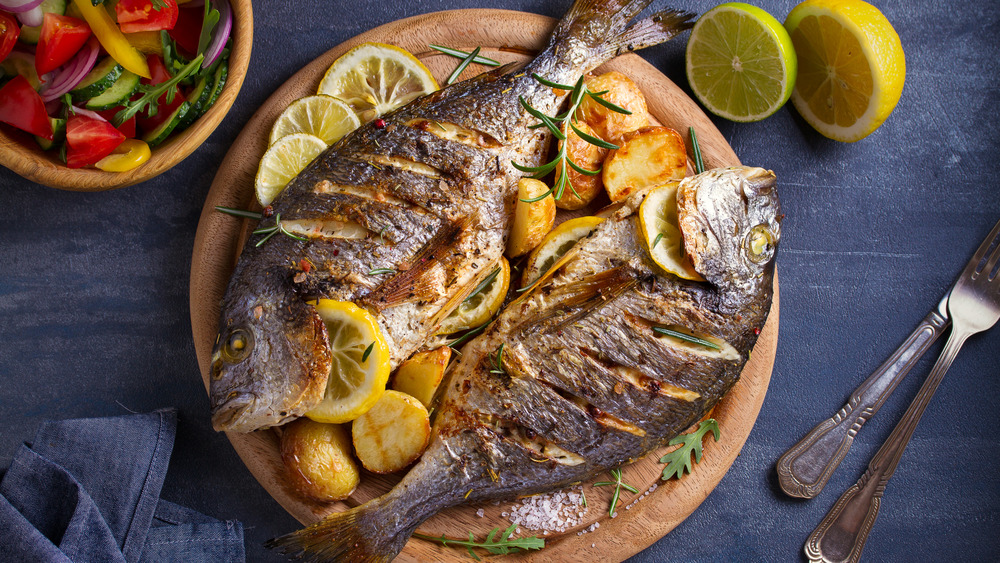 Cooked fish on a plate