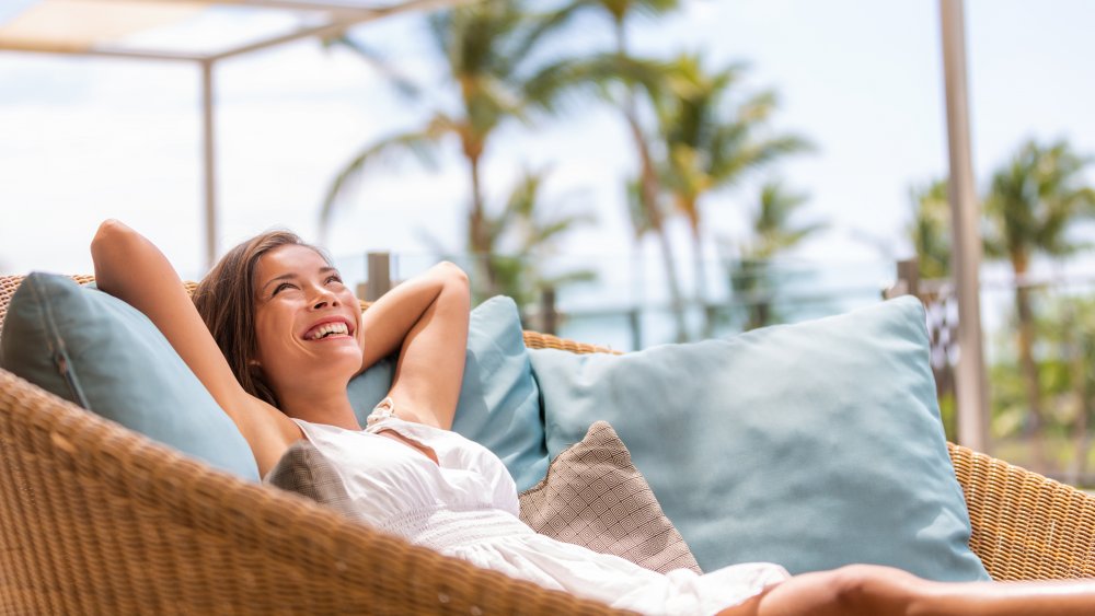 woman lounging