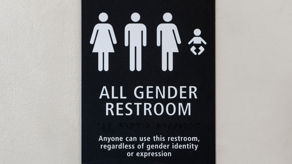 An all gender restroom sign