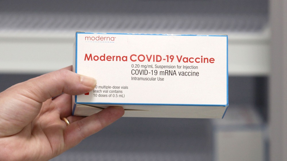 A box of Moderna vaccines