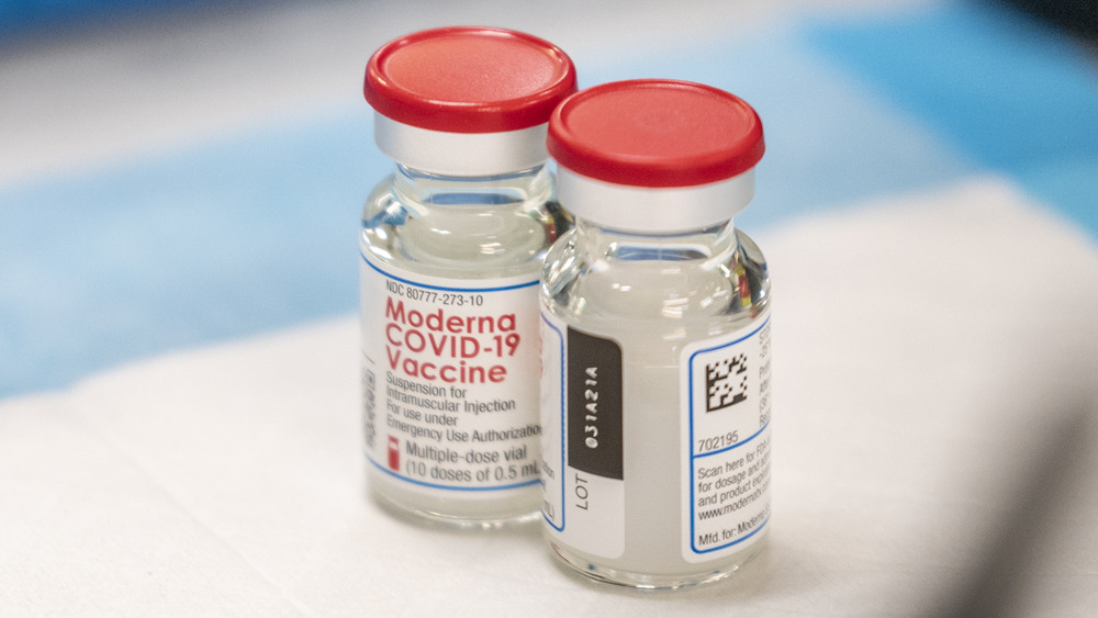 Two doses of the Moderna COVID-19 vaccine