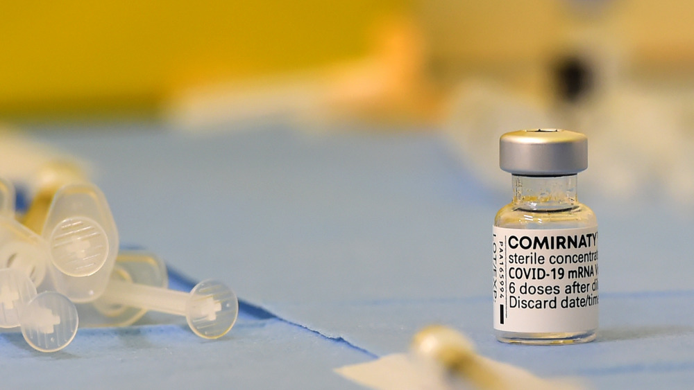 a COVID-19 vaccine vial
