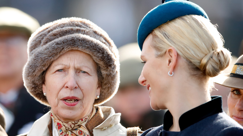 Princess Anne and Zara Tindall outdoors