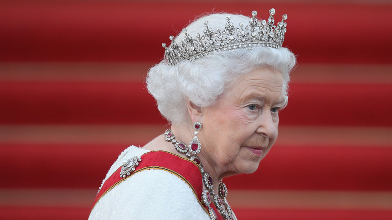 Queen Elizabeth wearing a tiara