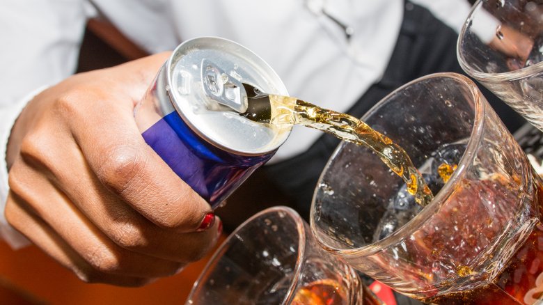 Energy drink being poured