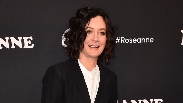 Sara Gilbert smiling