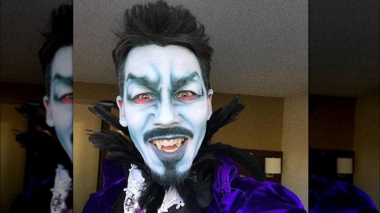 David Bromstad smiling with vampire makeup