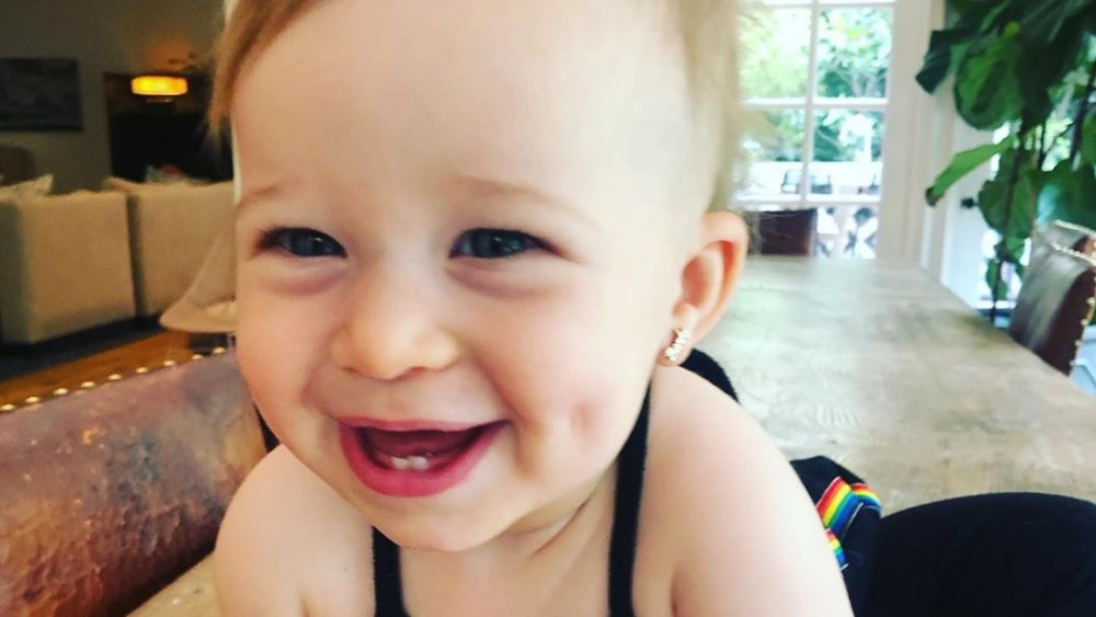 Hilary Duff's baby in the dining room of her home