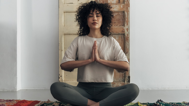 Woman in seated meditation