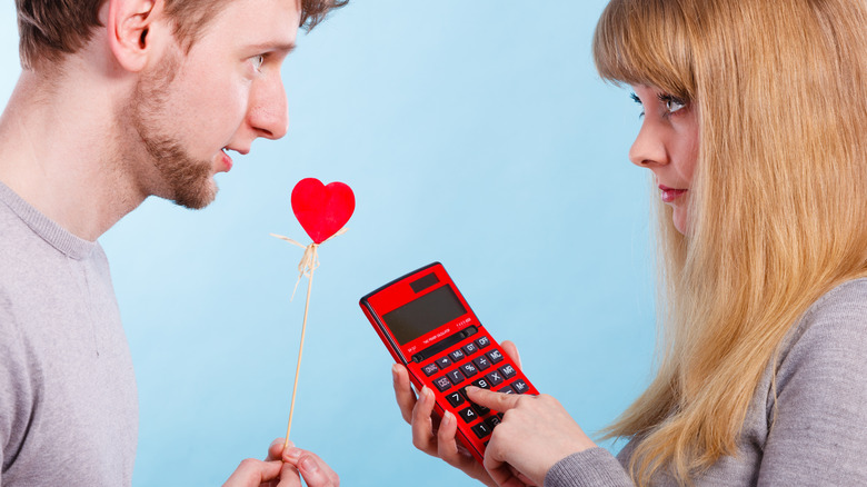 Couple discussing money