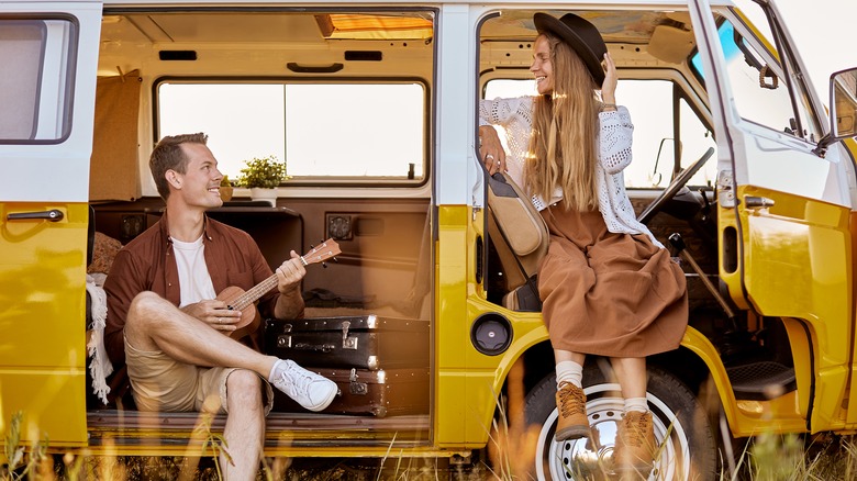 Couple on a road trip