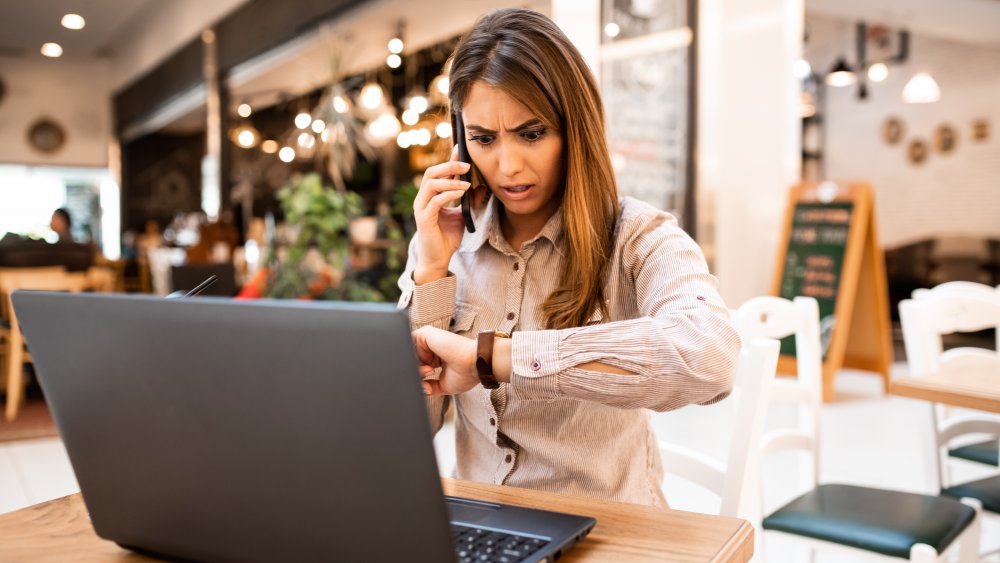 stressed out woman on the phone