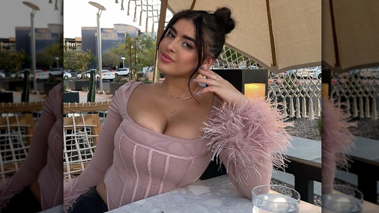 Kalani Hilliker in a corset top