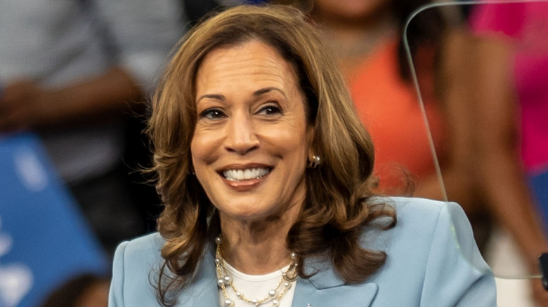 Kamala Harris giving a speech