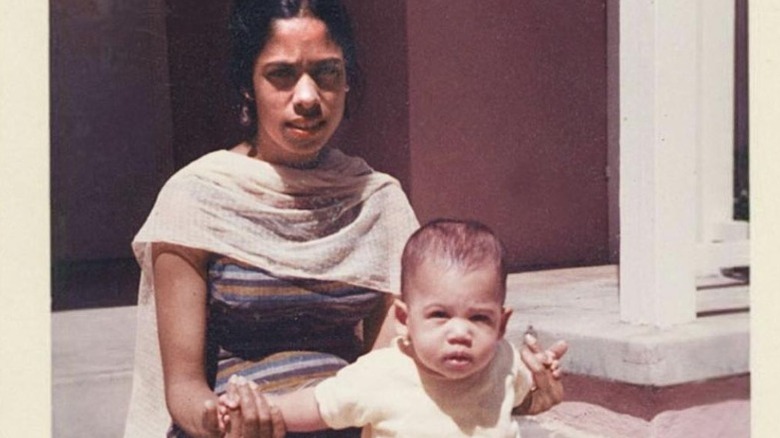 A young Kamala Harris with her mother Shyamala Gopalan Harris