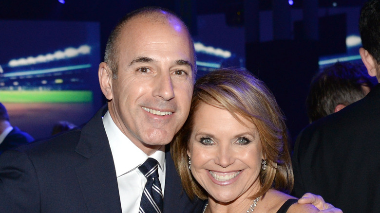 Katie Couric cuddles up with Matt Lauer