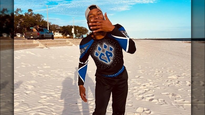 La'Darius Marshall posing on the beach