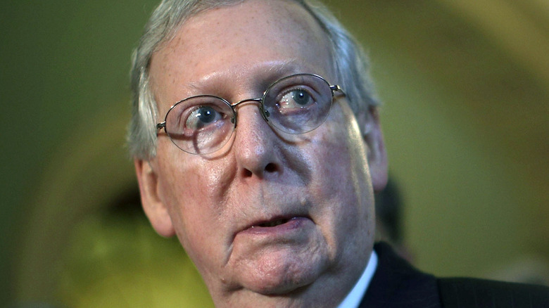 Mitch McConnell looks worried