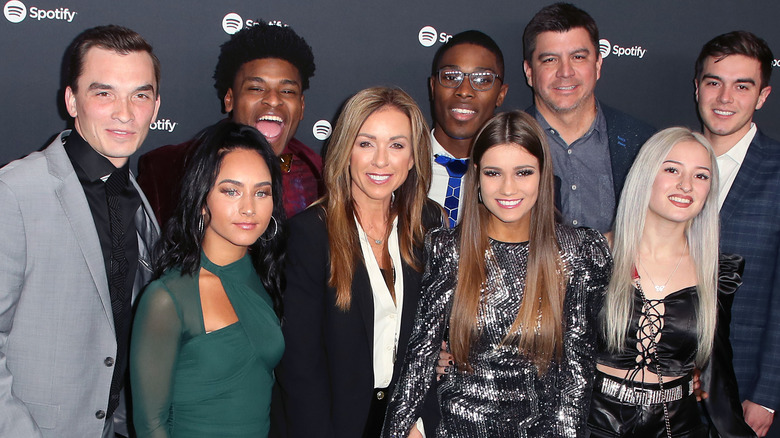 Morgan Simianer with the Cheer cast at a Spotify event