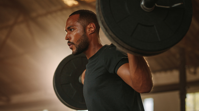 Man lifting weights