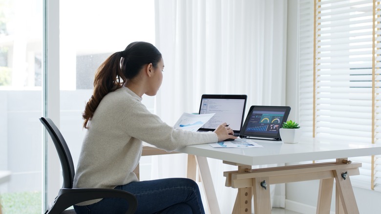 Woman working from home 