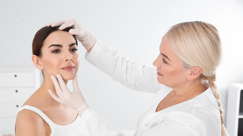 A woman at the dermatologist