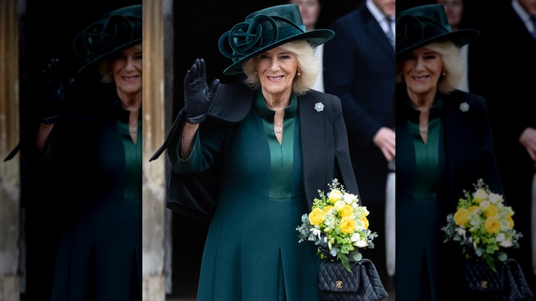 Queen Camilla waving