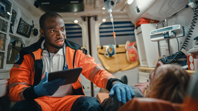 Doctor in ambulance