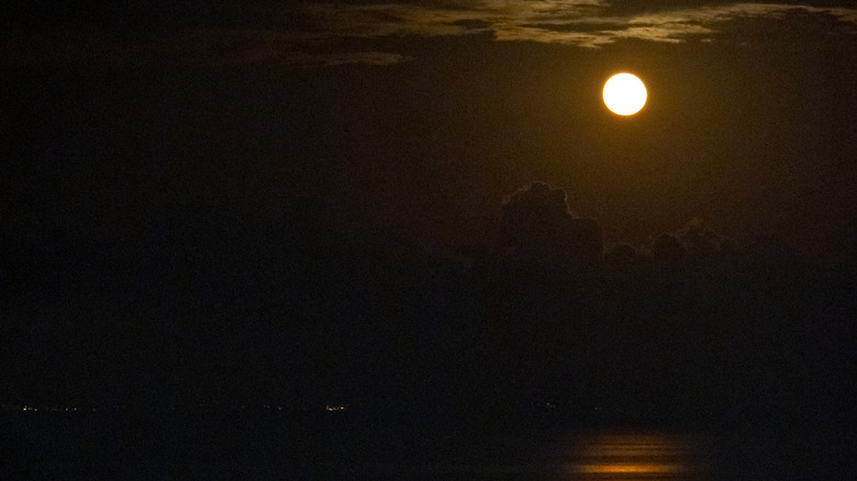 full moon over water 