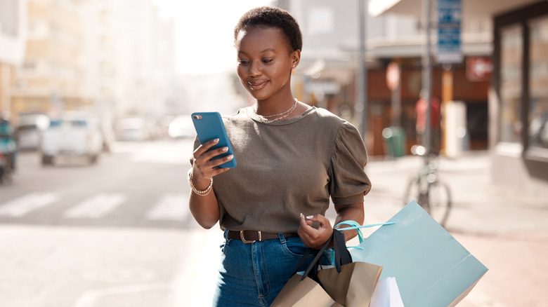 Woman looking at phone