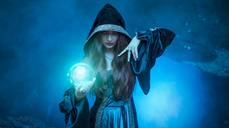 Witch with a magic ball