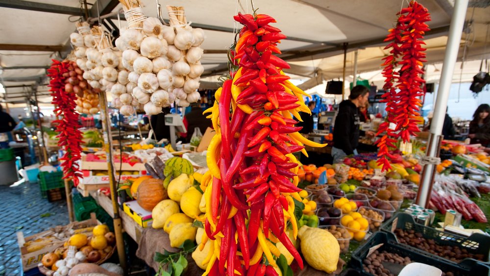 Peppers at a market