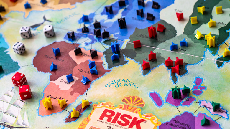 Close up of Risk board game