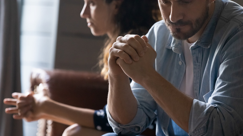 Couple not having a conversation 