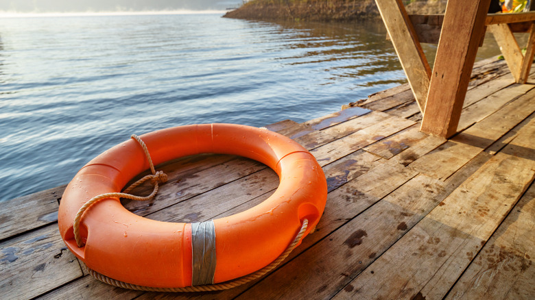 a life preserver on a dock