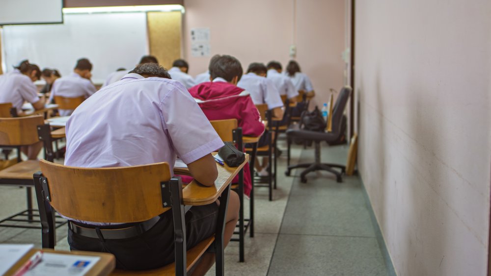 Students taking a test